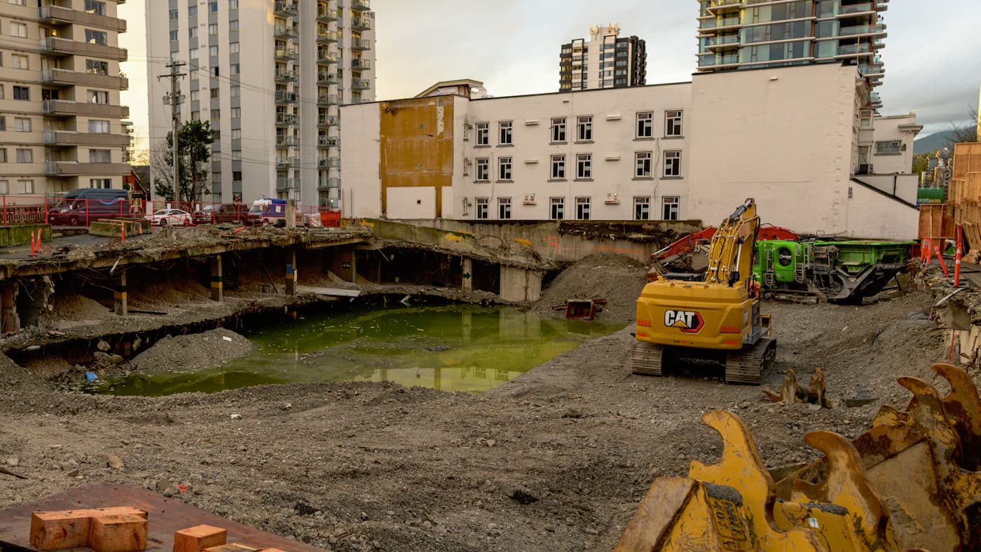 Underpinning during basement excavation