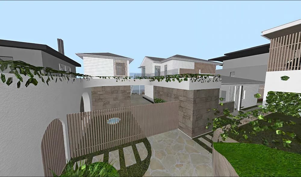 Landscaping around a Varloch residential build