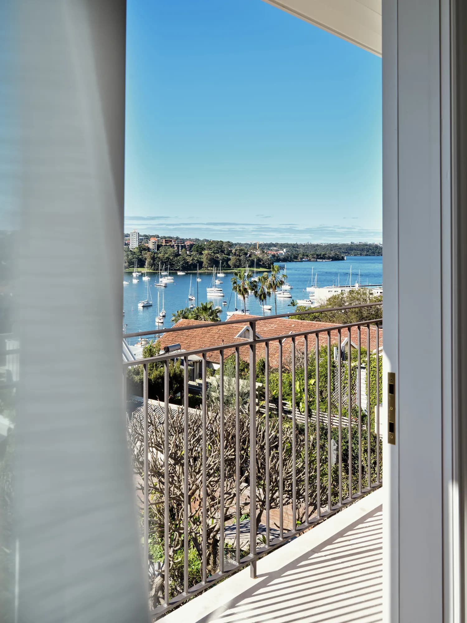 Balcony view over the harbour moorings.