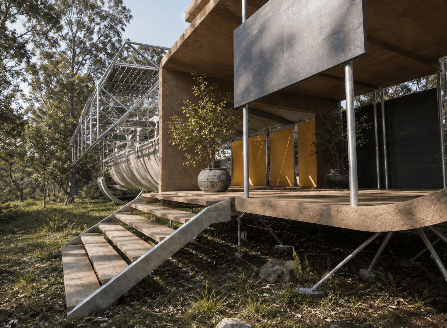 Designed as a destination for ideas, this transportable retreat offers peace, privacy and perspective.