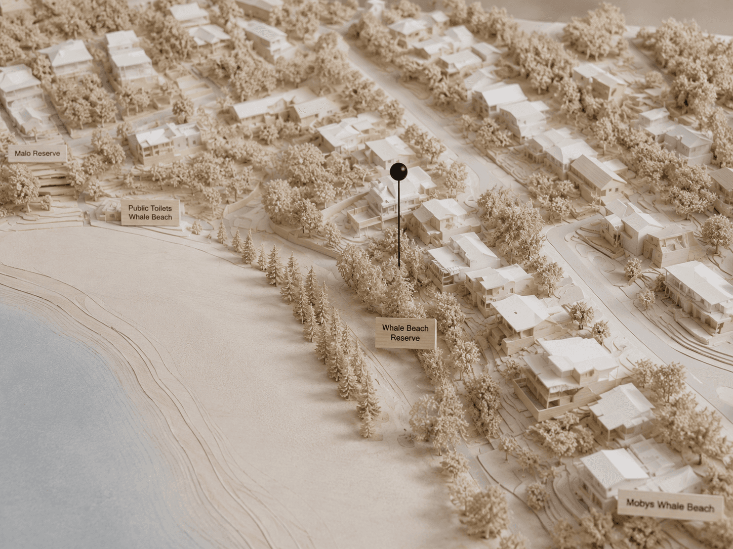 Understanding place through model making. A detailed study of terrain, vegetation and the unique coastal character of the site.